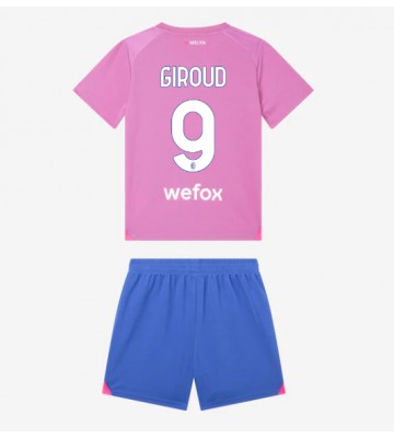 Lacne Dětský Futbalové dres AC Milan Olivier Giroud #9 2023-24 Krátky Rukáv - Tretina (+ trenírky)